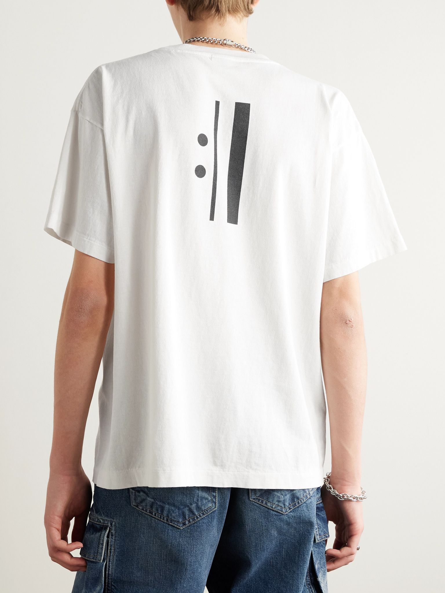 + Evangelion Printed Cotton-Jersey T-Shirt White - 4