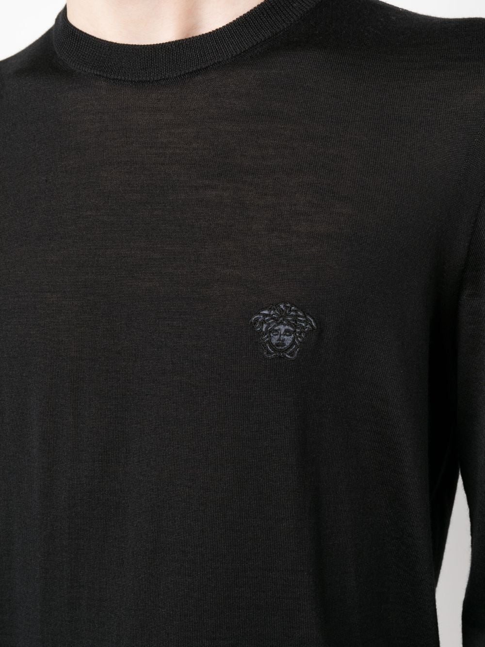logo-embroidered knitted sweatshirt - 5
