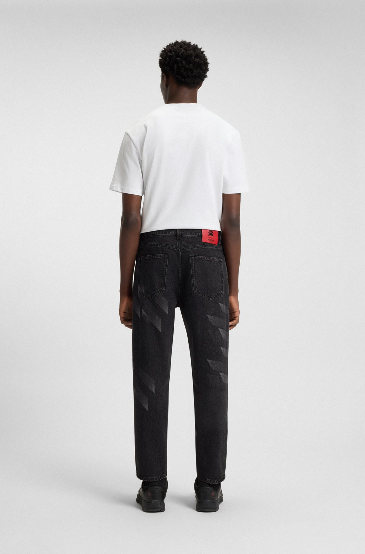 HUGO X RB RELAXED-FIT JEANS WITH LASERED PATTERN - 4