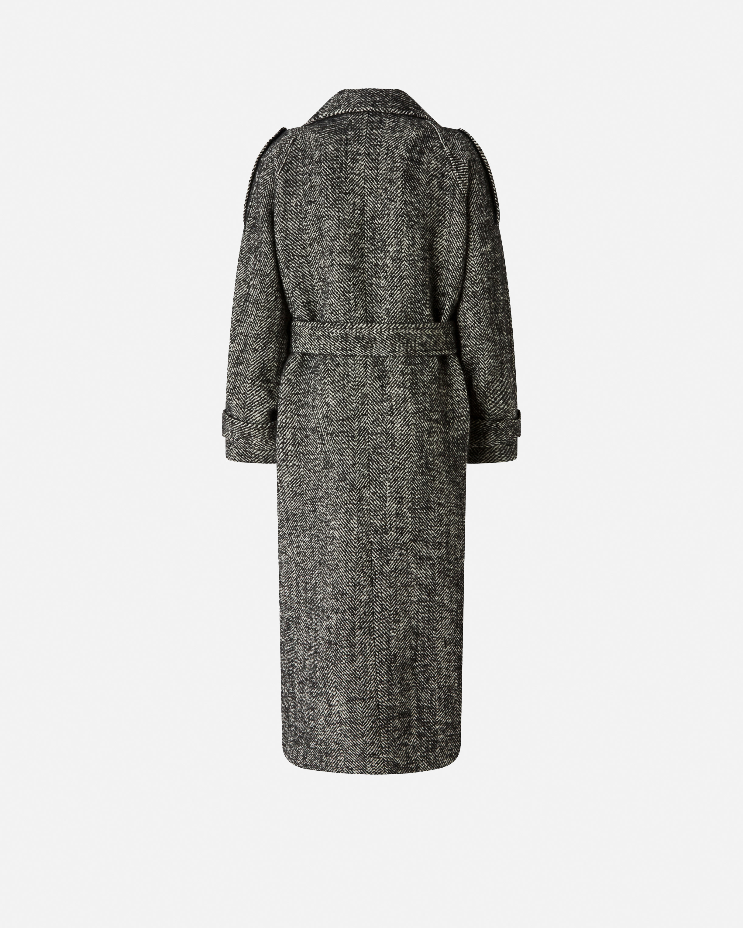 LONG HERRINGBONE CLOTH COAT - 6