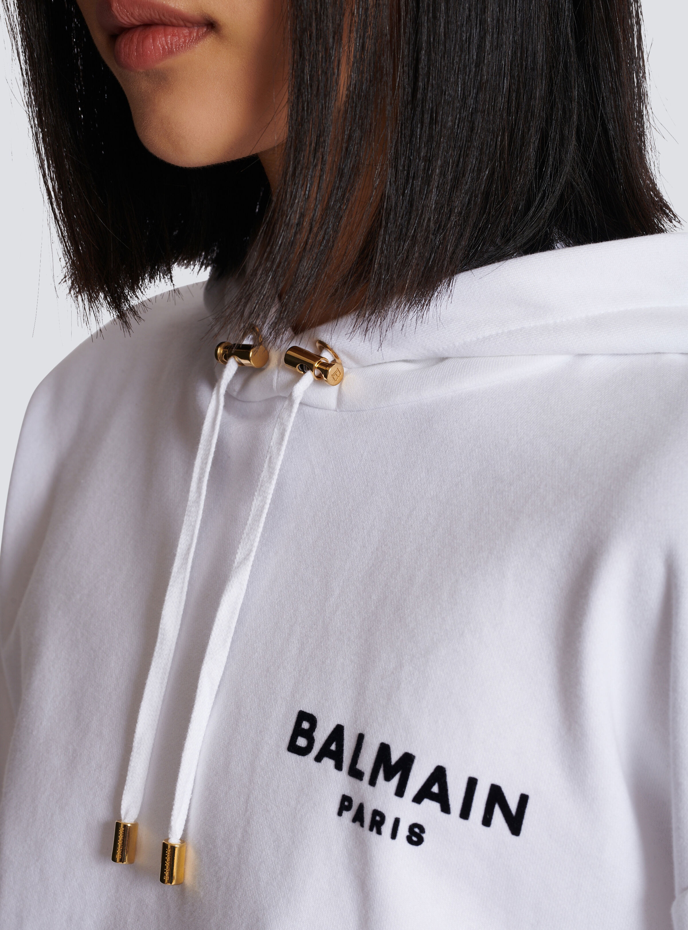 Flocked Balmain Paris hoodie - 8