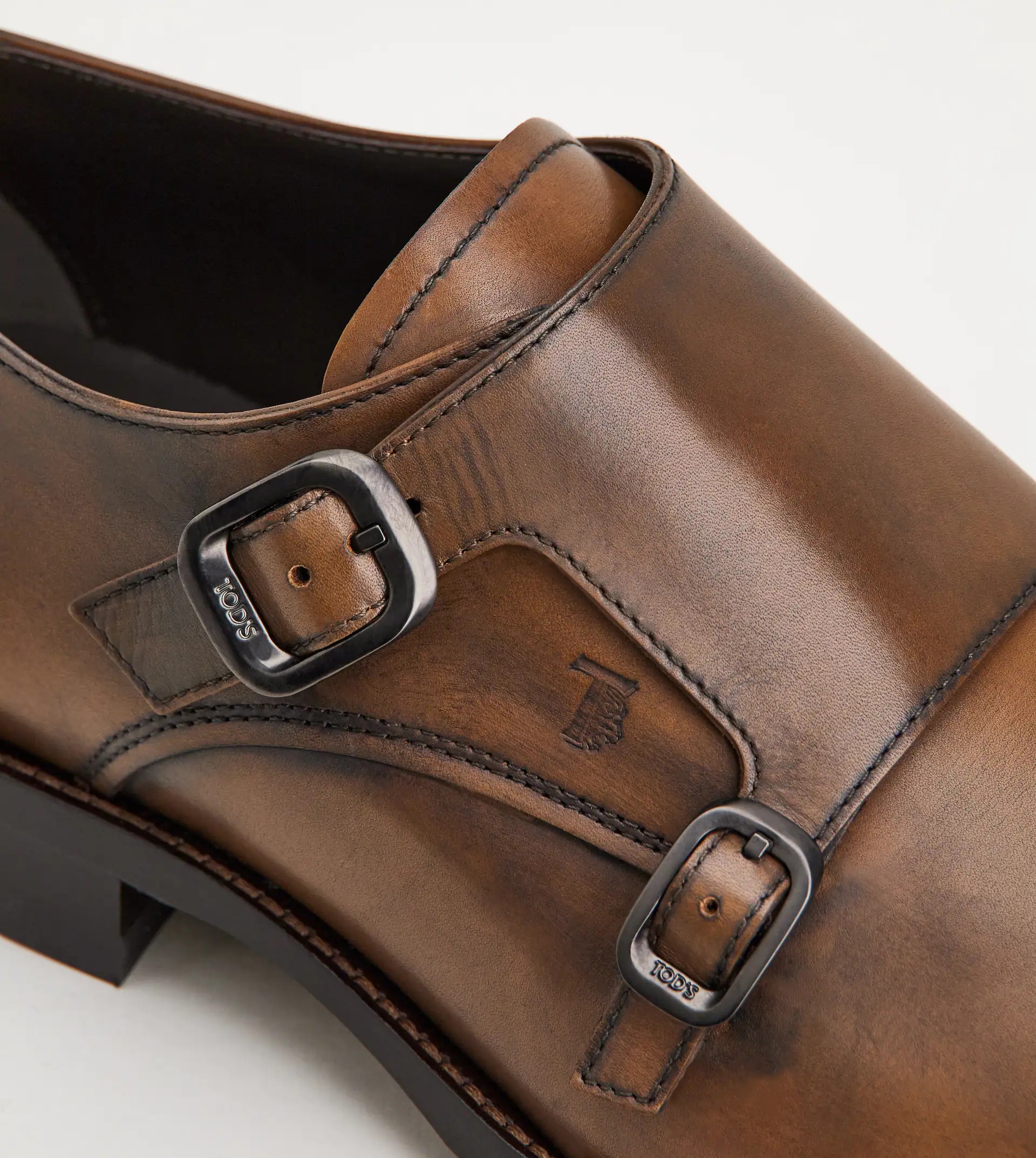 MONKSTRAP IN LEATHER - BROWN - 6