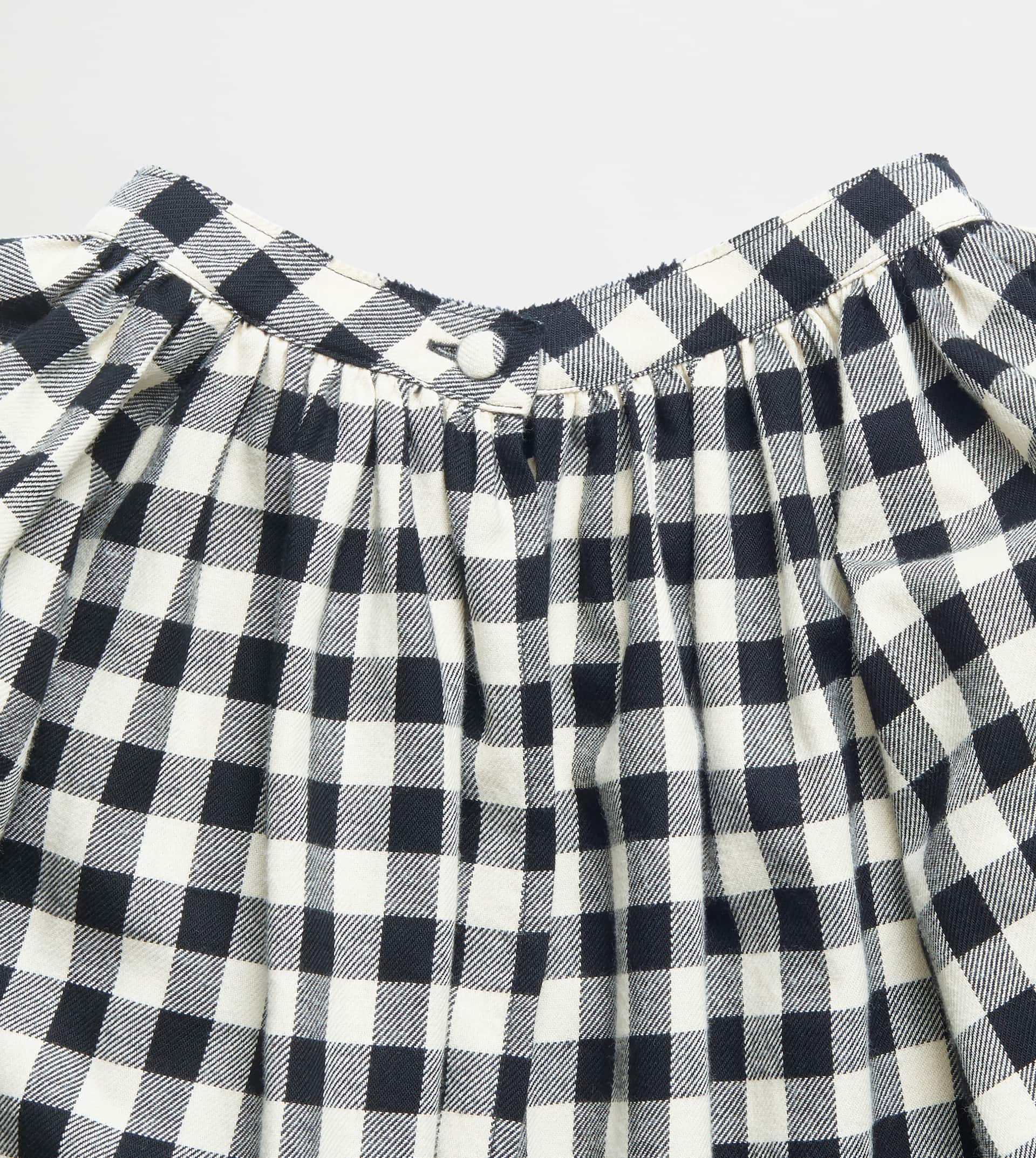 FLANNEL BLOUSE - BLACK, WHITE - 6