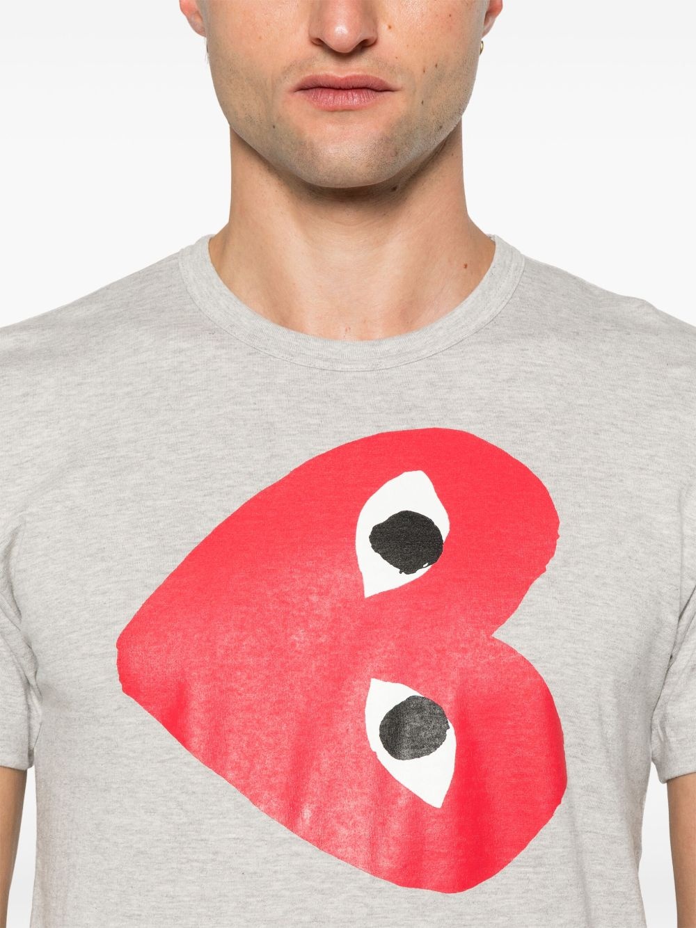 side heart-print T-shirt - 5
