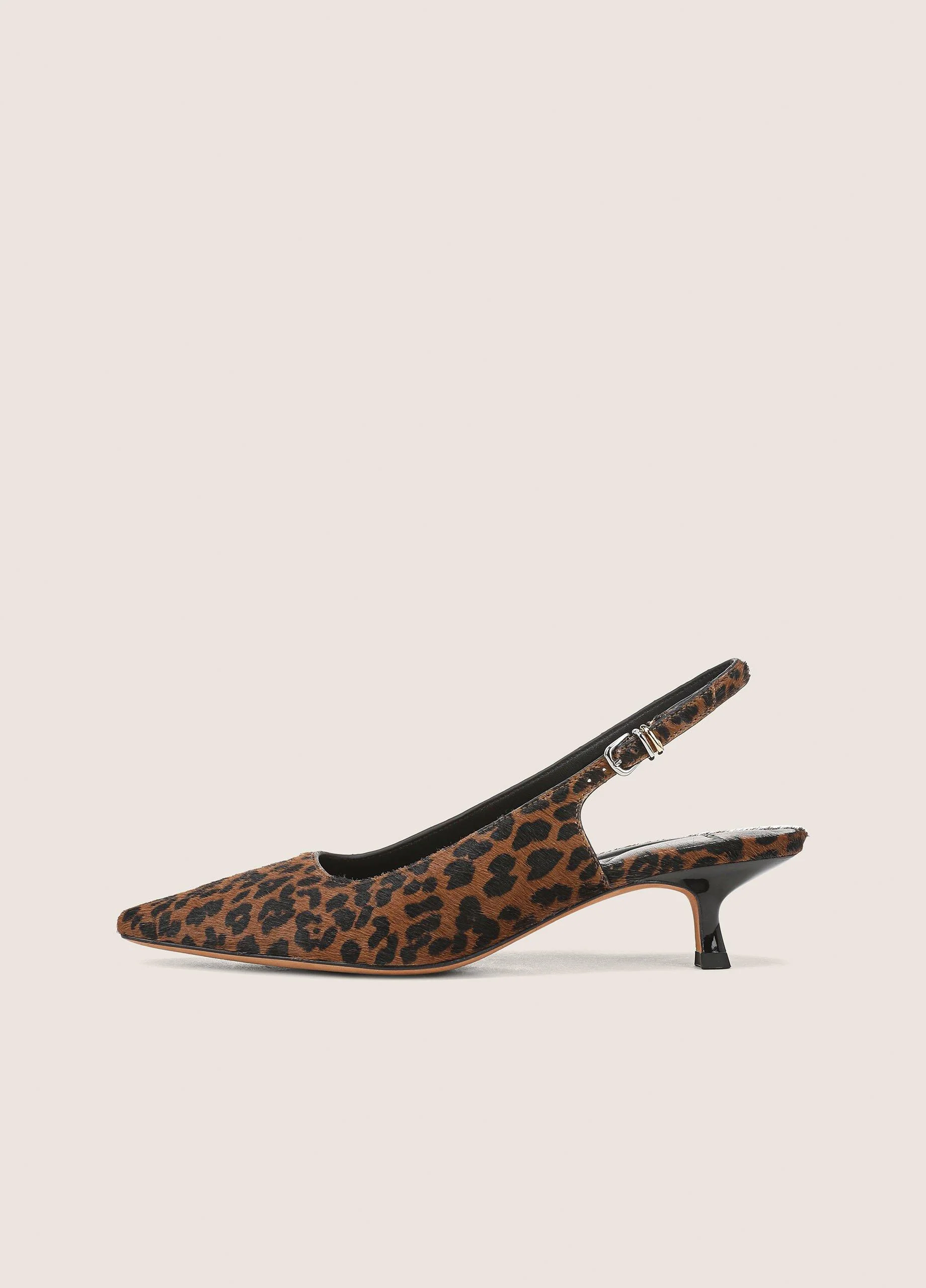 Sabra Leopard-Print Calf Hair Slingback Heel - 1