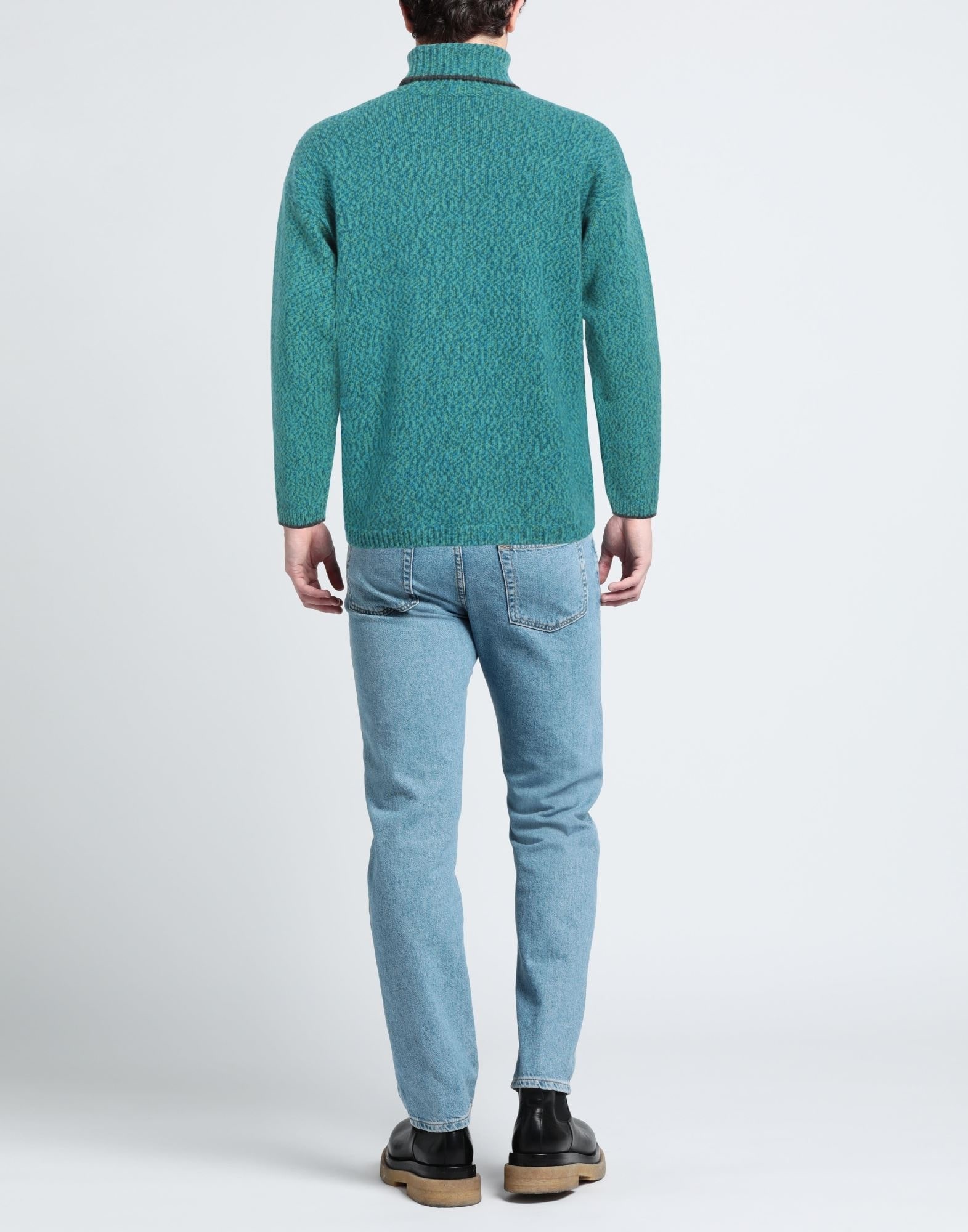 Turquoise Men's Turtleneck - 3