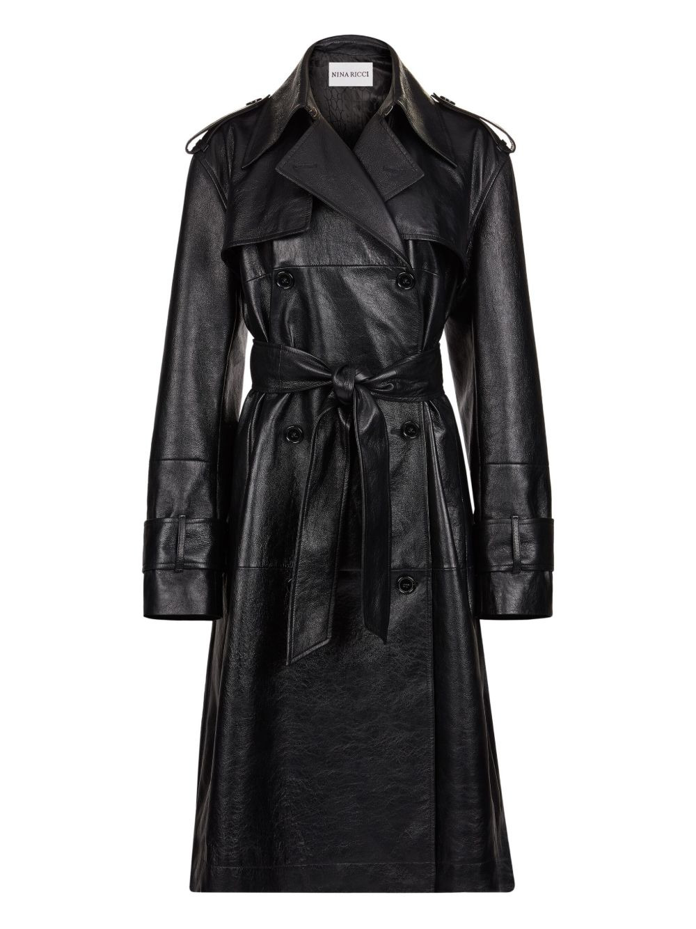 leather trench coat - 1