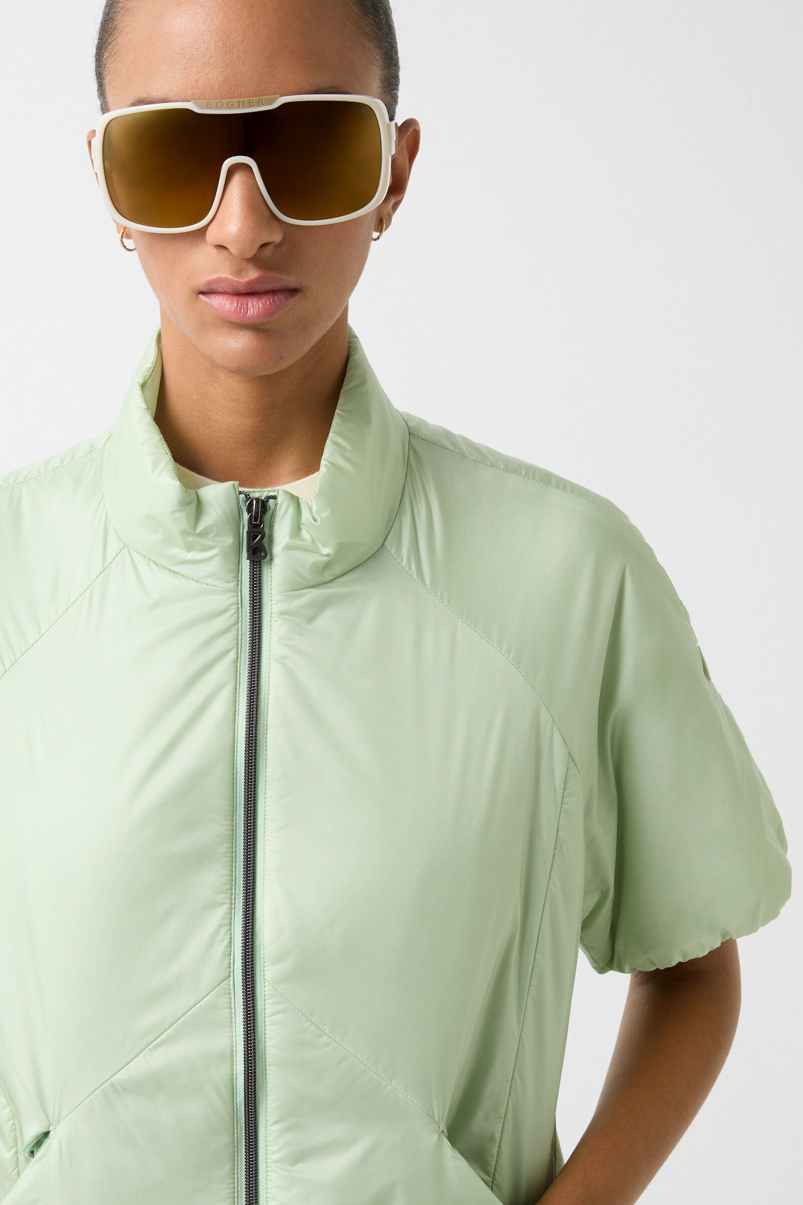 Britany lightweight quilted vest in Mint - 6