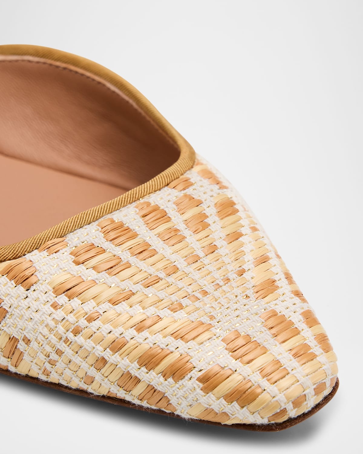Bicolor Raffia Ballerina Flats - 4