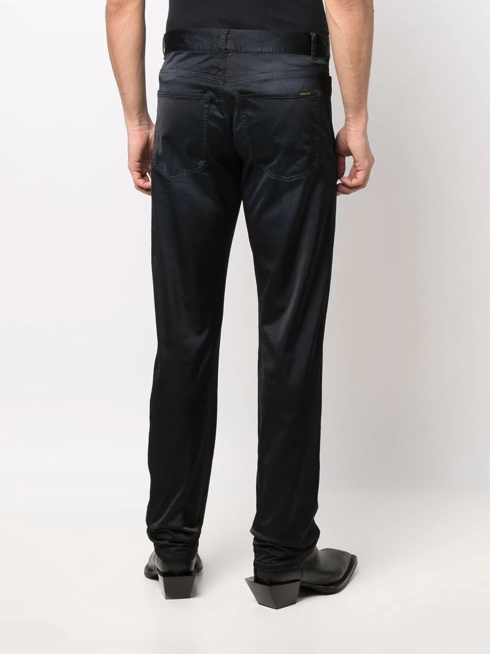 embroidered-logo slim-cut trousers - 4