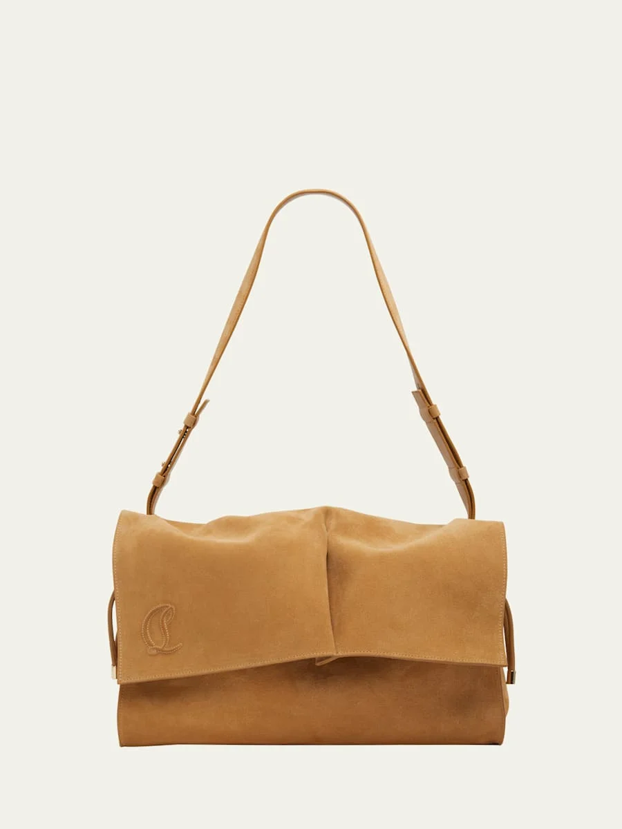 Baggy Large Shoulder Bag in Suede - 1