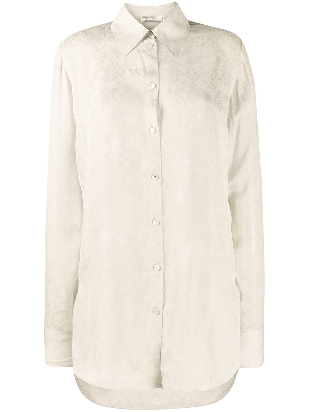 lightweight lace-detail shirt - 1