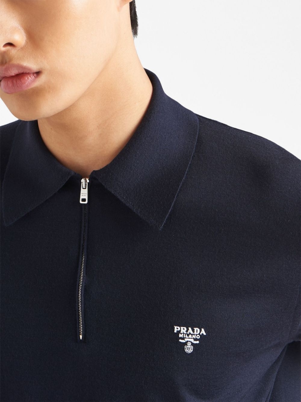 Prada half-zip wool polo shirt | REVERSIBLE