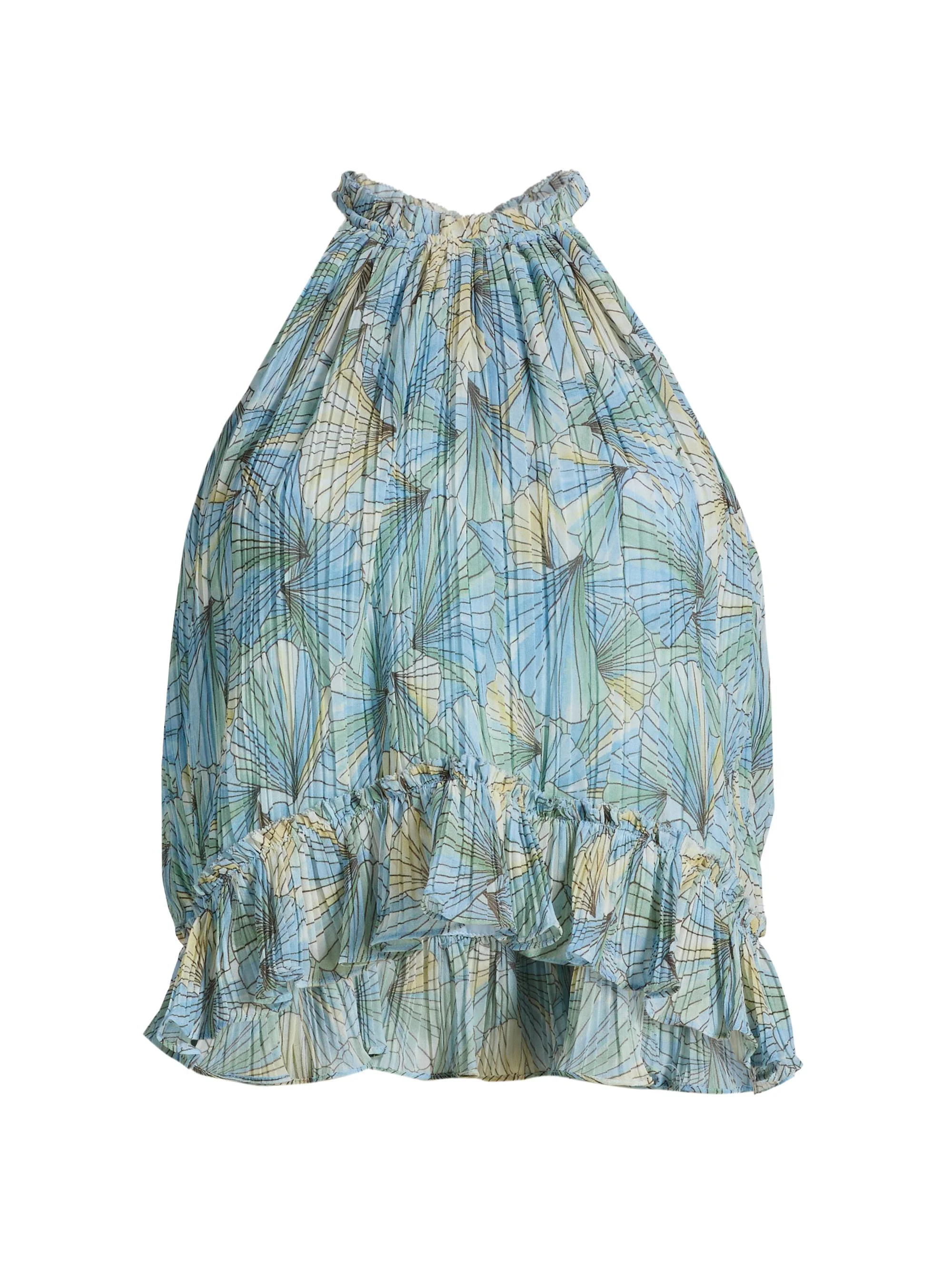Women's Renee Petal Halter Top - Powder Blue Multi - 1