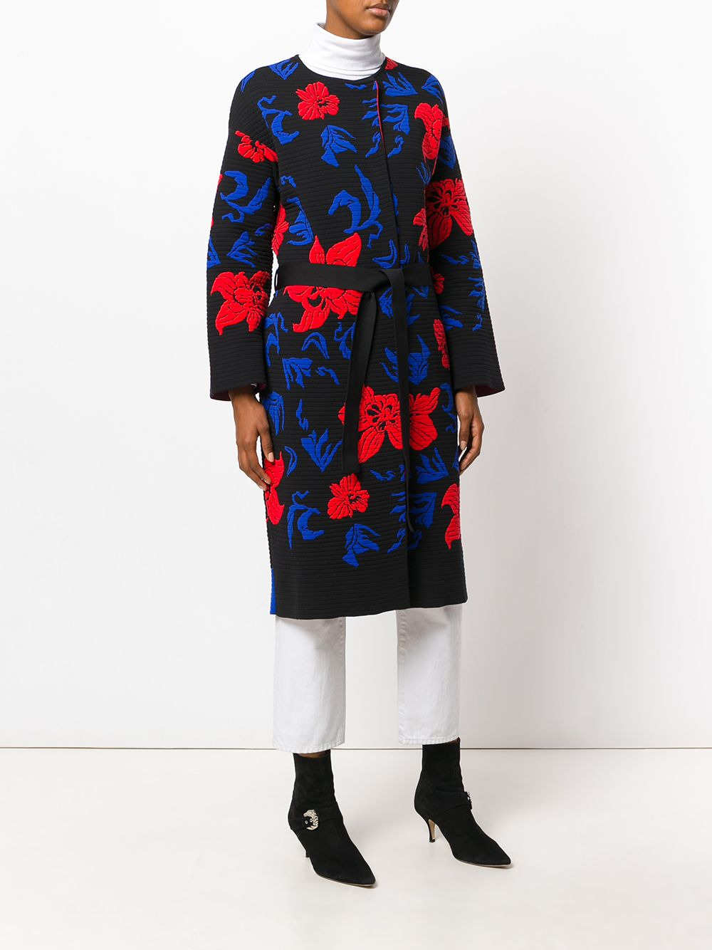 knit belted overcoat - 3