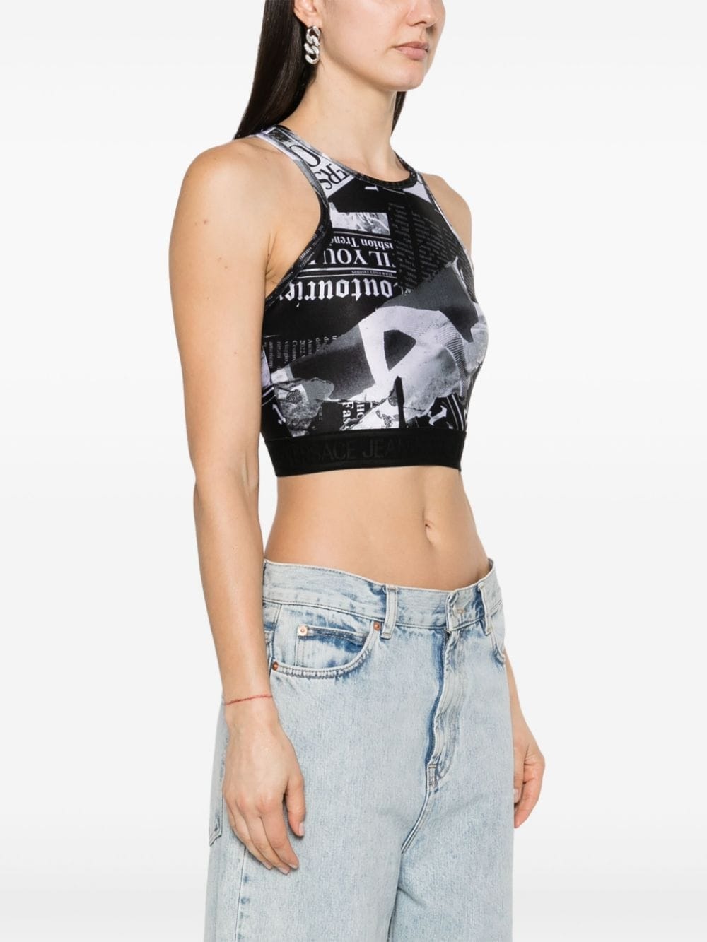 graphic-print cropped top - 3