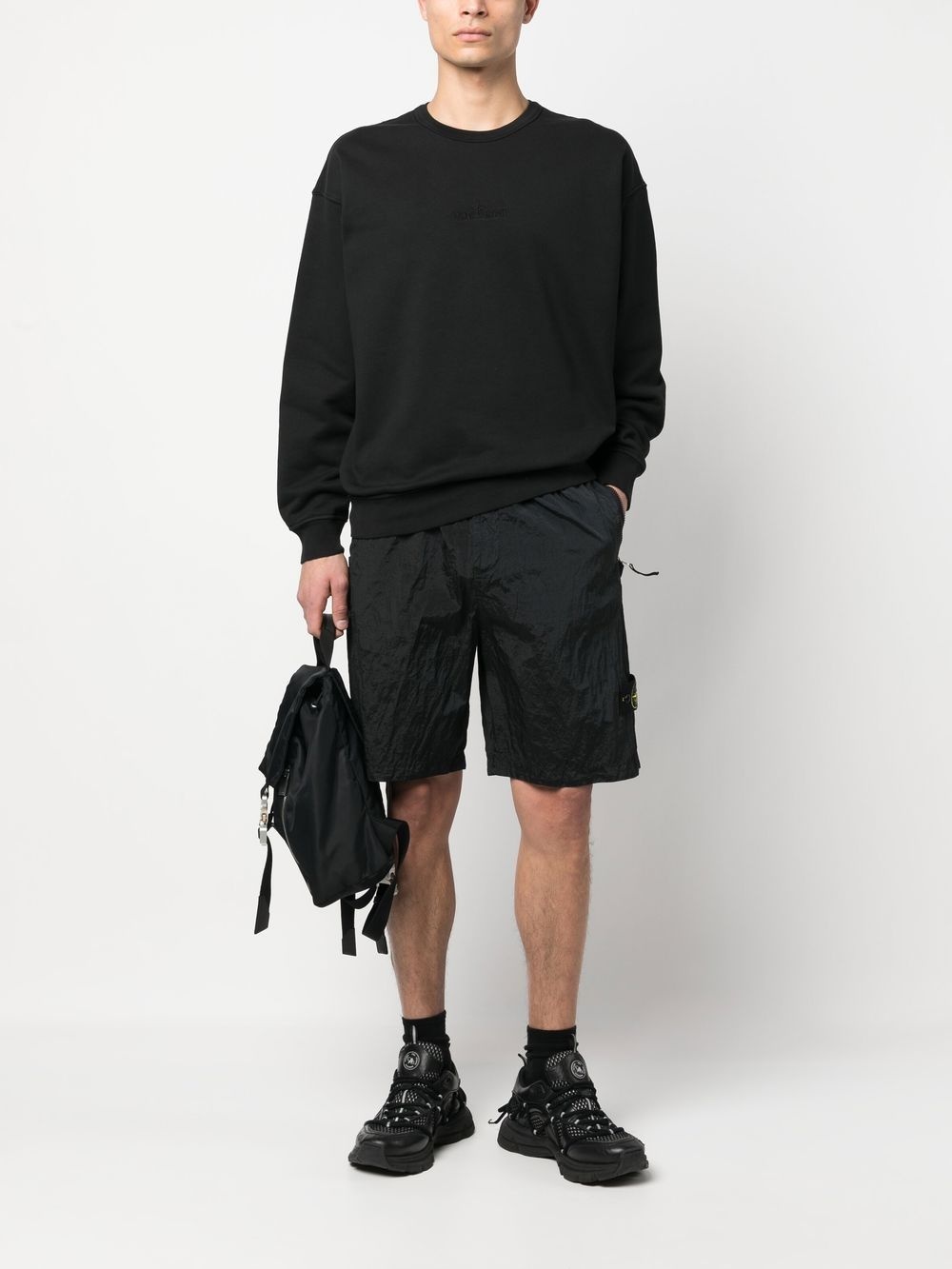 embroidered-logo crewneck sweatshirt - 2