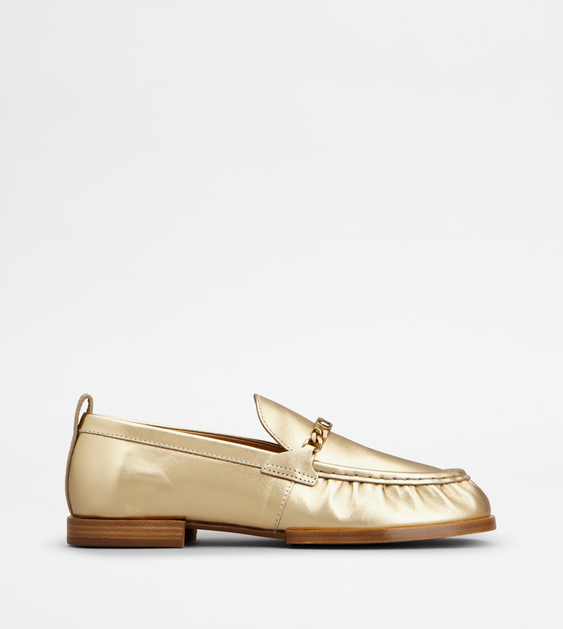 LOAFERS IN LEATHER - GOLD - 1