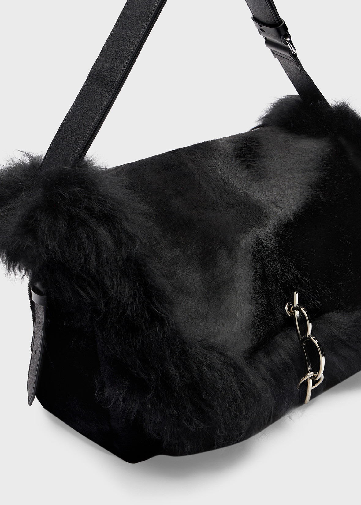 LARGE MESSENGER BAG IN HAIR ON HIDE LEATHER - 4
