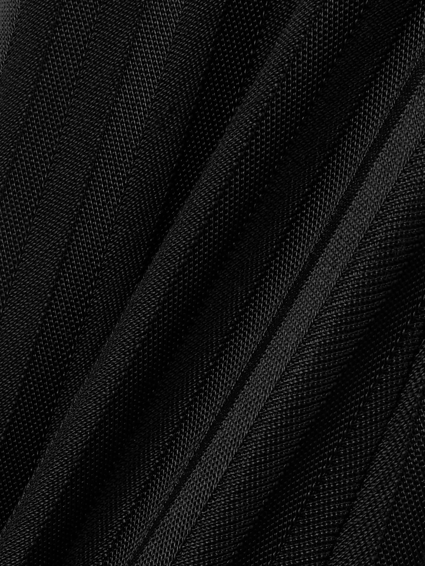 Striped herringbone jersey flared pants Black - 5