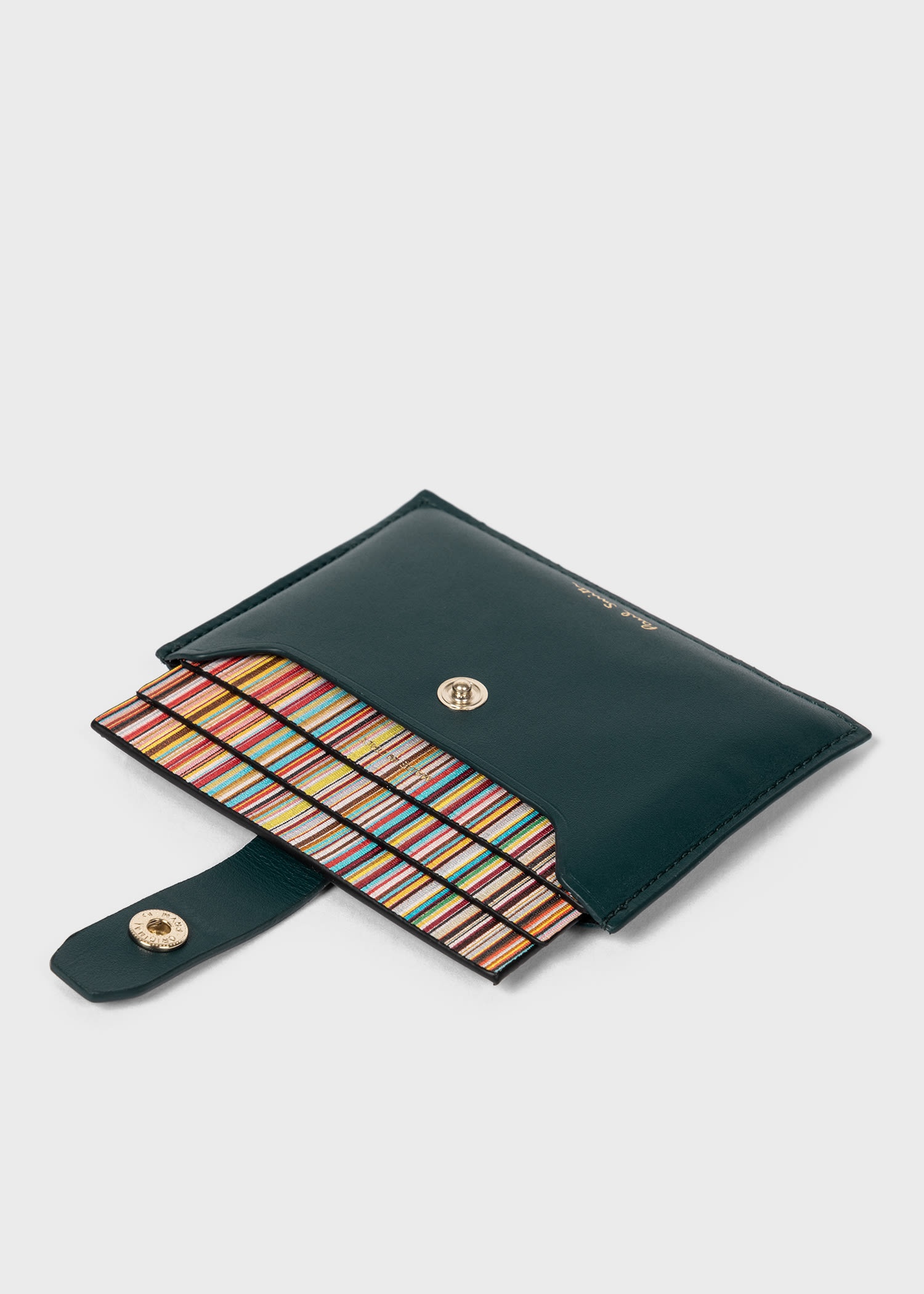 Credit Card Holder Wallet With 'Signature Stripe' Pull Out - 3