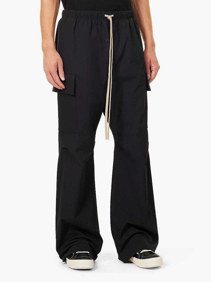 Essentials bonded wide-leg stretch-woven trousers - 3