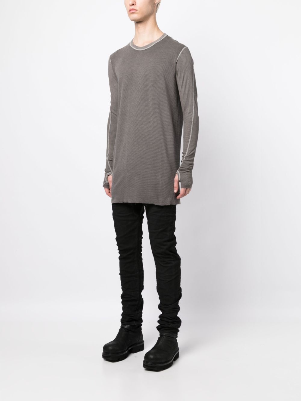 fine-ribbed long-sleeved T-shirt - 3