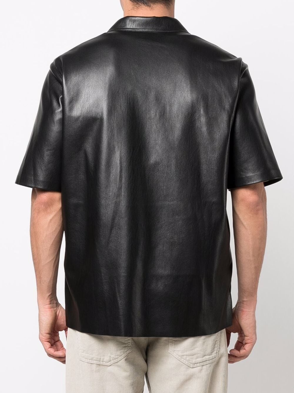 Camp faux-leather shirt - 4