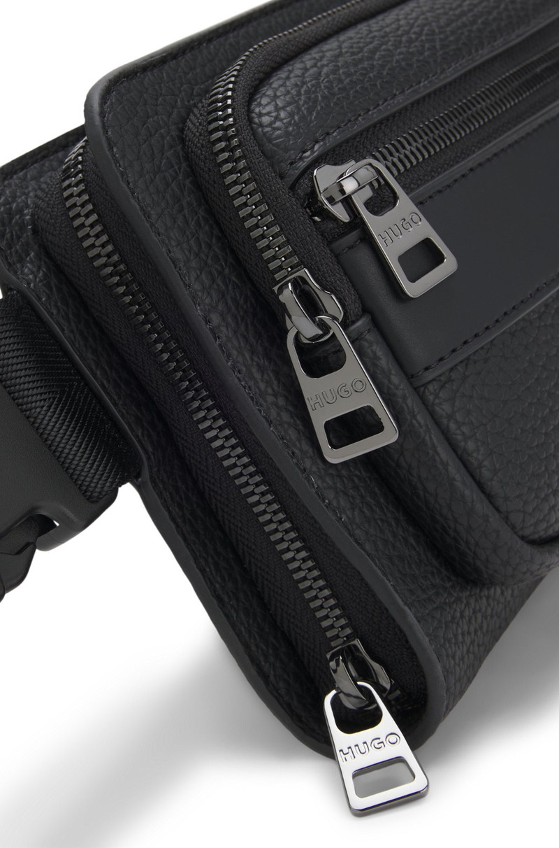 GRAINED BELT BAG WITH STACKED-LOGO TRIM 5