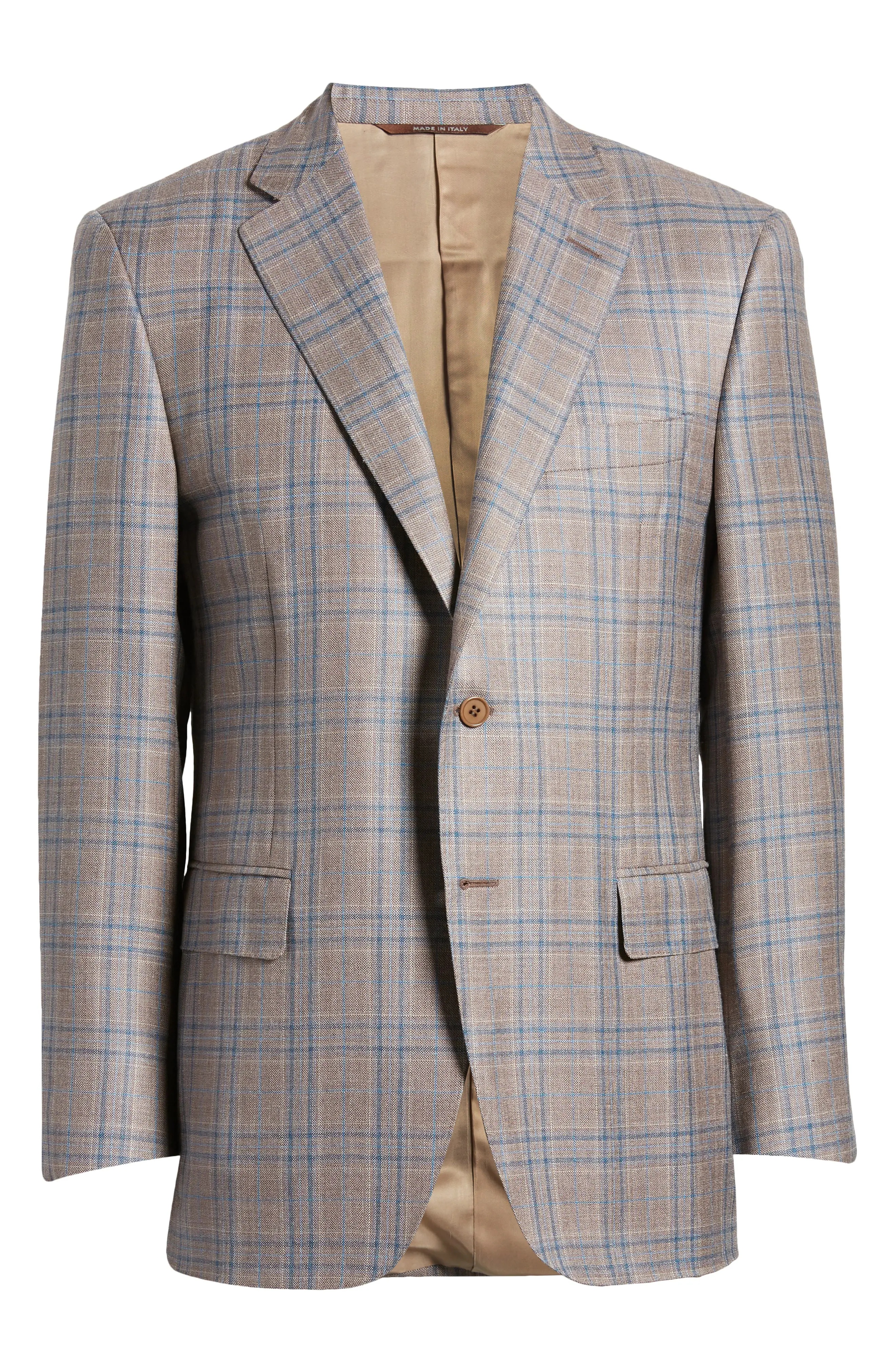 Siena Regular Fit Plaid Wool & Silk Blend Sport Coat - 6