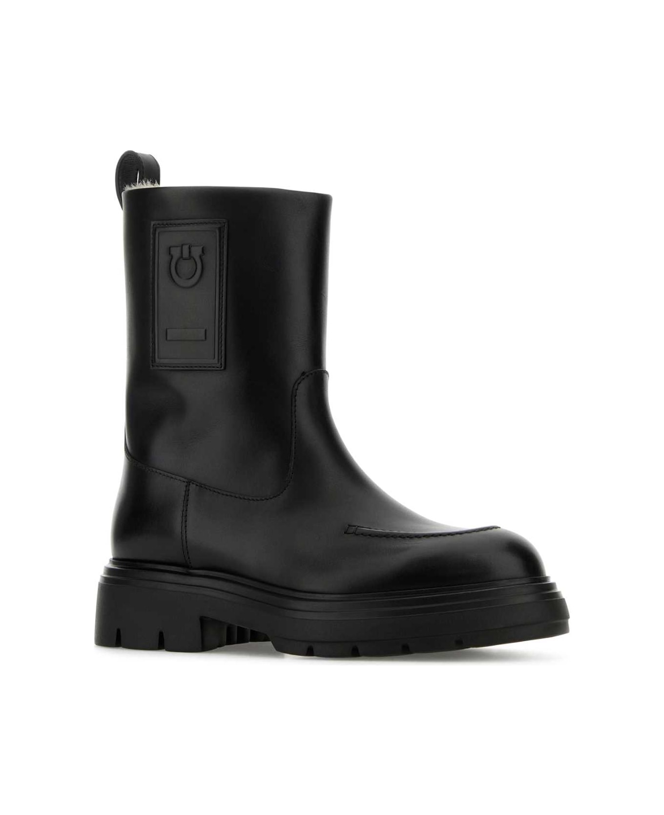 Black Leather Tirba Ankle Boots - 2