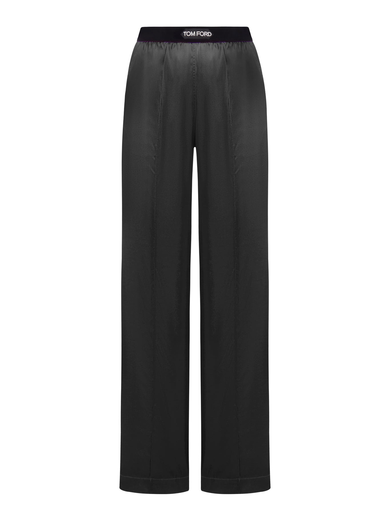 TOM FORD WOMEN`S BLACK SILK SATIN PYJAMA PANTS - 1