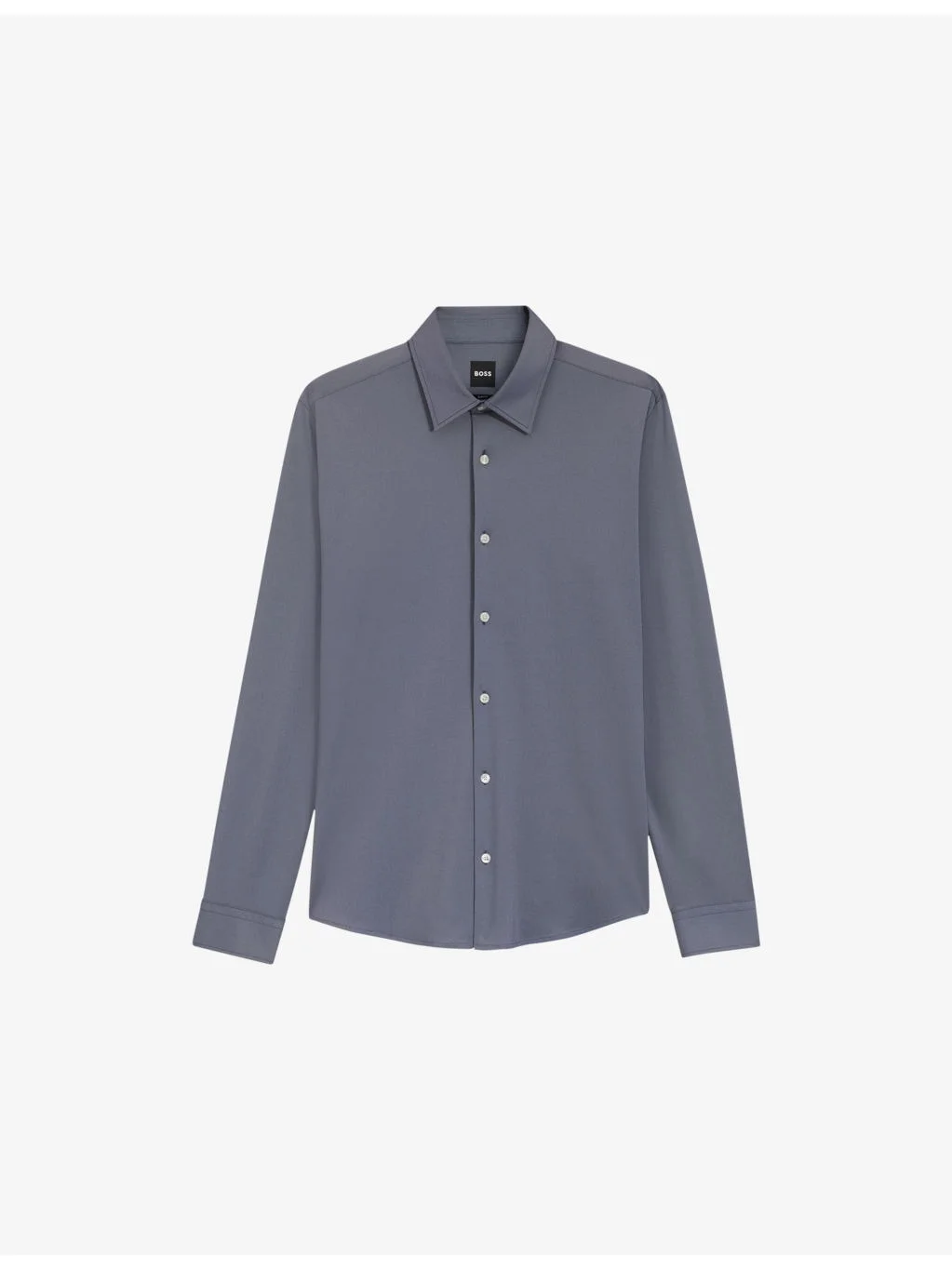 Classic-Collar Slim-Fit Stretch-Woven Shirt - 1