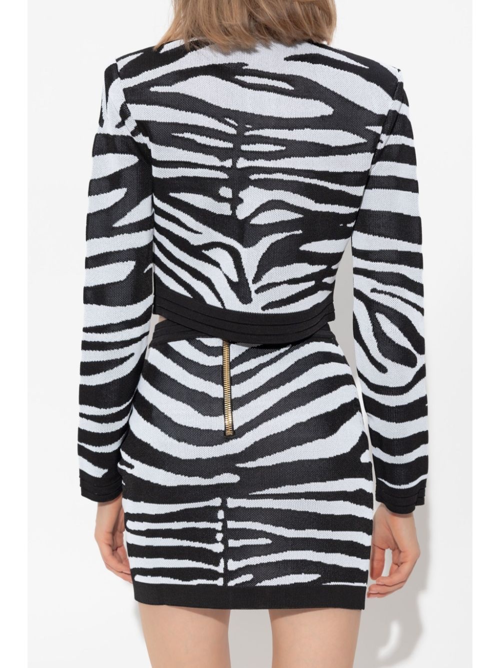 zebra-print cardigan - 4