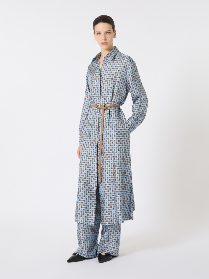 Max Mara MISTER Printed silk shirt dress outlook