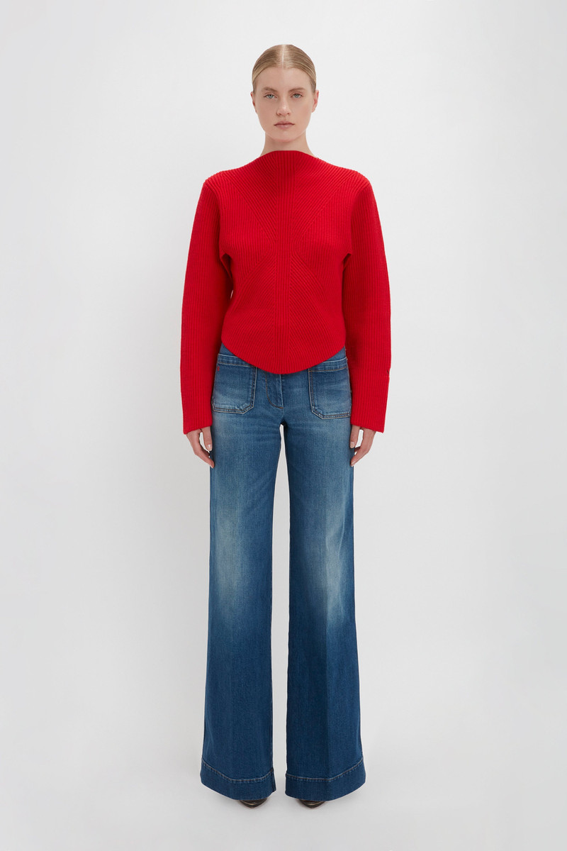 Victoria Beckham Circle Jumper In Red outlook