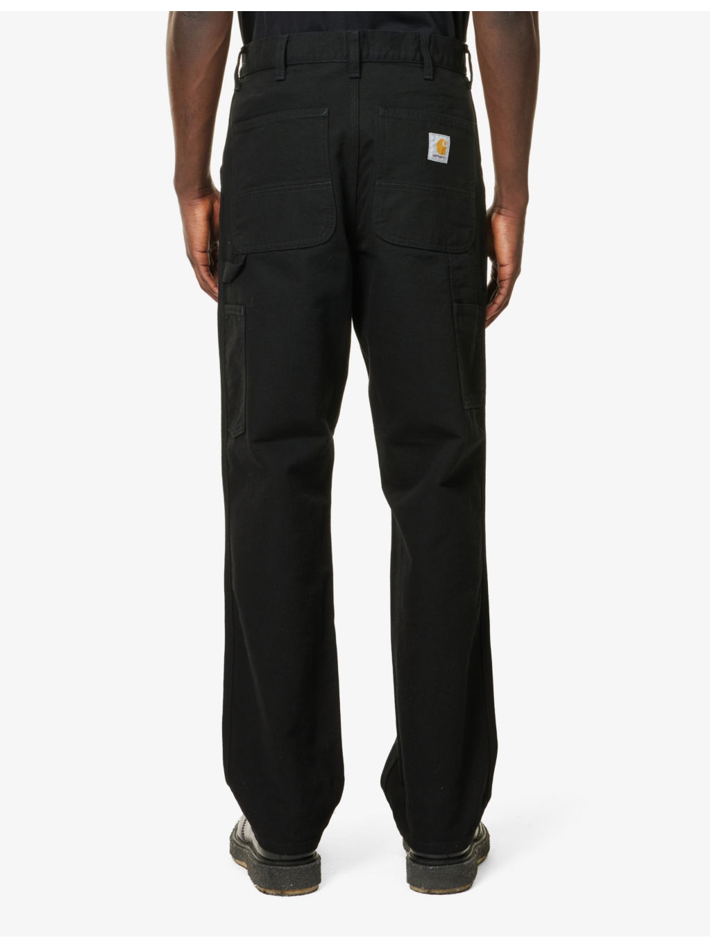 Brand-Patch Straight-Leg Regular-Fit Cotton-Canvas Trousers - 4