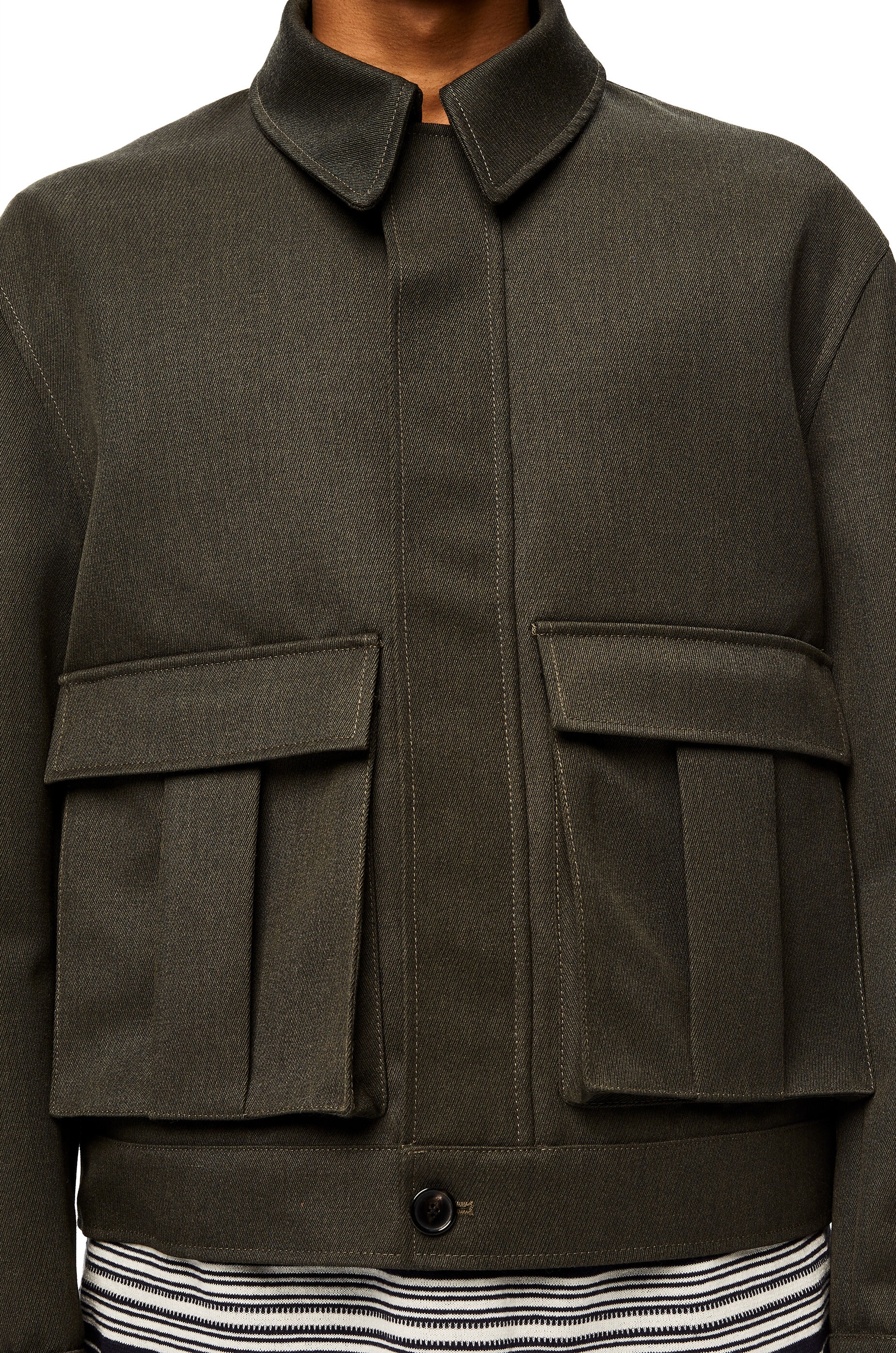 Patch pocket zip jacket in wool - 5