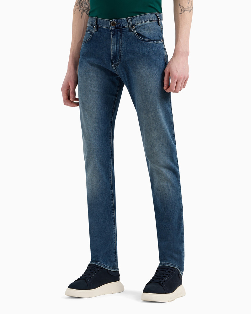 EMPORIO ARMANI J45 Regular-fit jeans in comfort-twill denim outlook