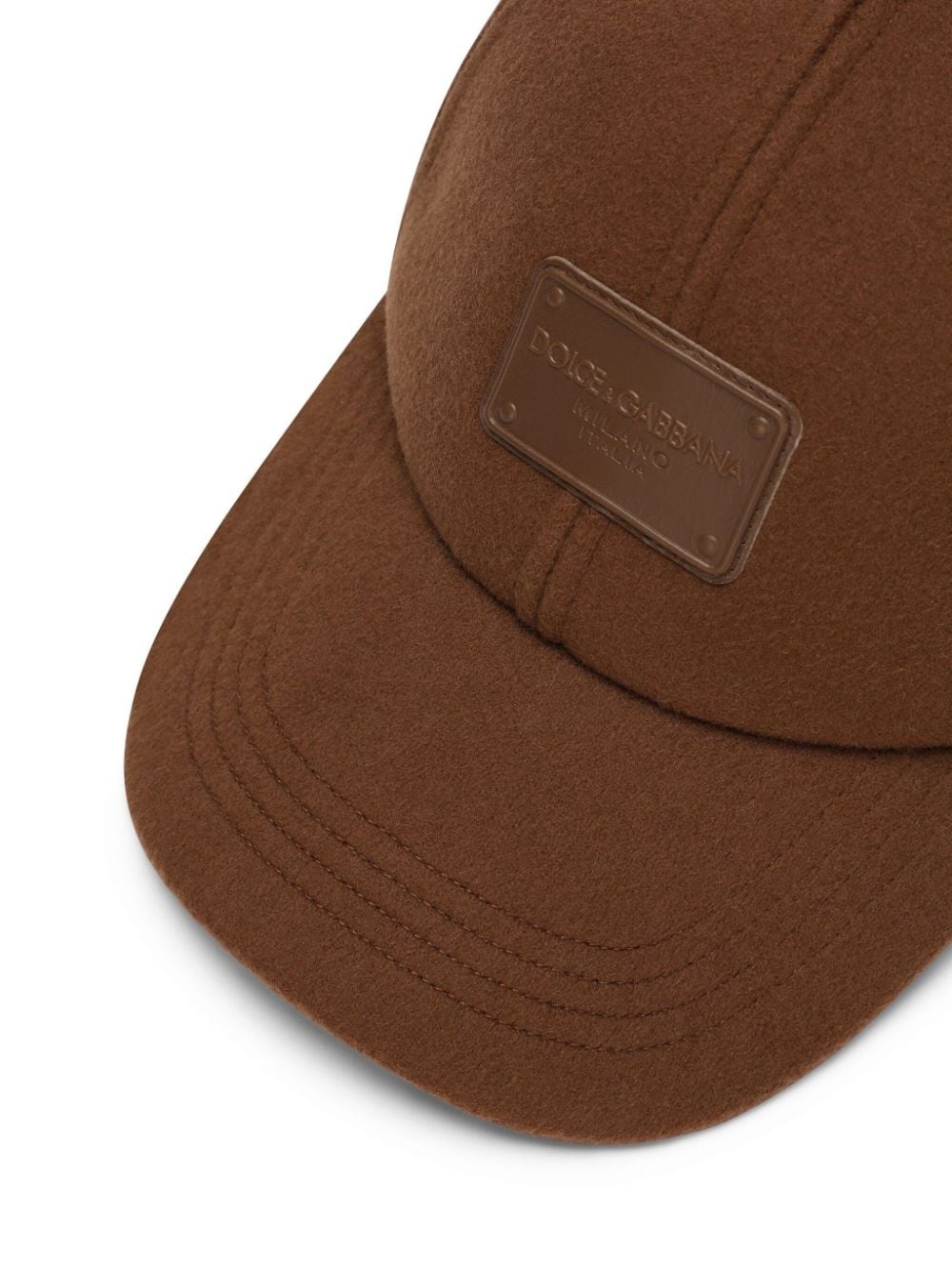 logo-plaque wool baseball cap - 2