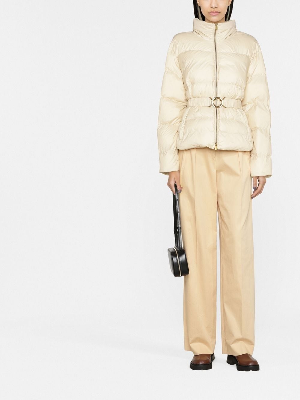 logo print collar puffer jacket - 2
