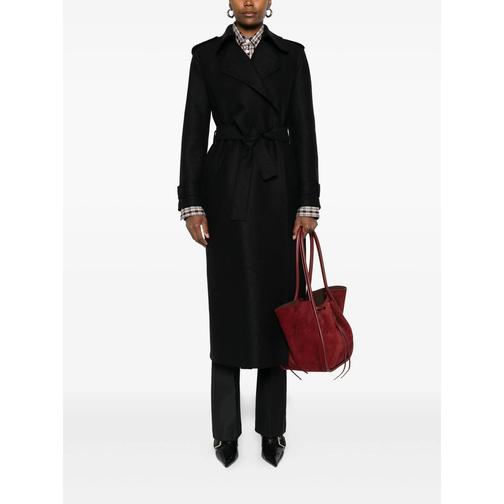 Harris Wharf London Black Coats - Trench & Raincoats Women - 4