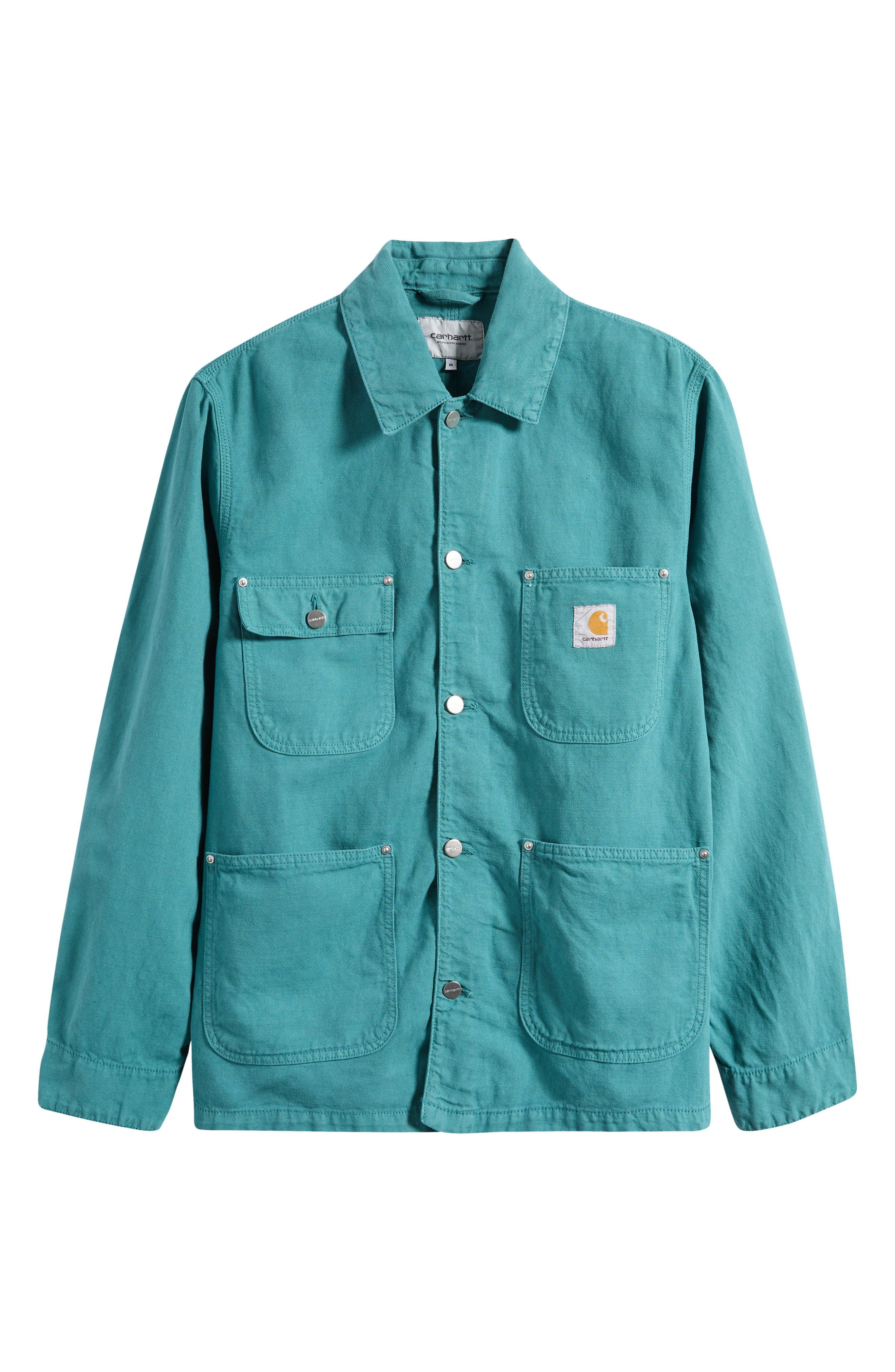 Carhartt Work In Progress Walter Cotton & Linen Canvas Chore Coat in Saguaro (Garment Dyed) at Nords - 6