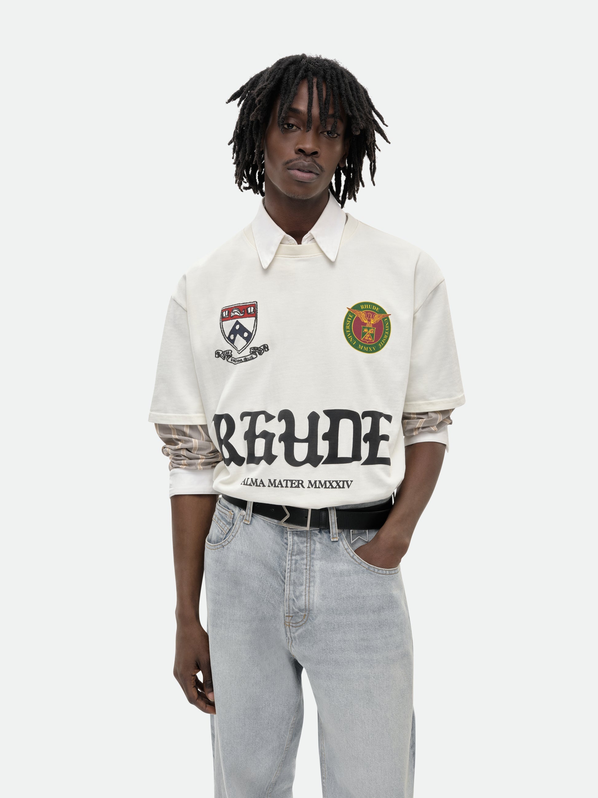 Rhude RUNWAY SCRIPT TEE | REVERSIBLE