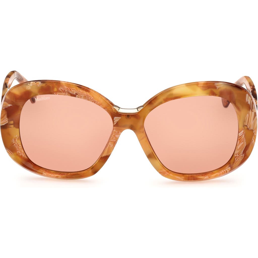 Max Mara Edna 55mm Round Sunglasses in Havana /Brown at Nordstrom - 1