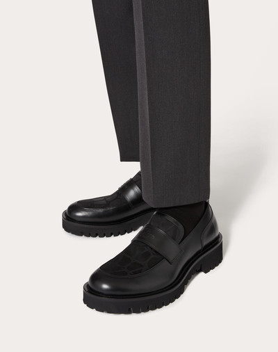 Valentino LOAFER IN TOILE ICONOGRAPHE TECHNICAL FABRIC AND CALFSKIN outlook