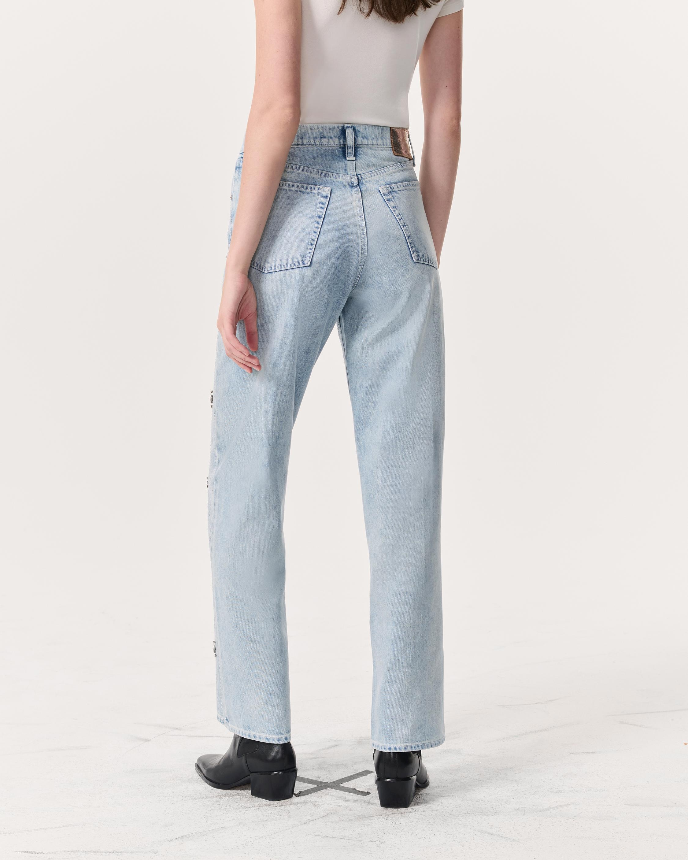Shea Embellished Relaxed Straight Jeans
Lightweight Rigid Denim - 5
