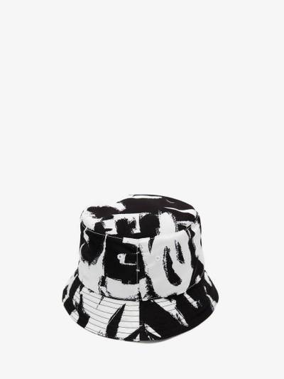 Alexander McQueen Women's McQueen Graffiti Bucket Hat in Black/ivory outlook