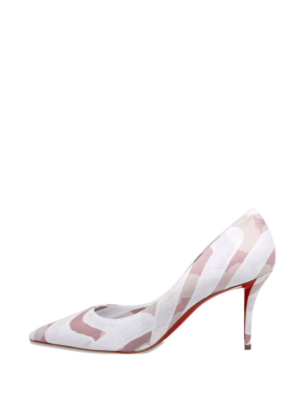 100mm striped-pattern pointed-toe pumps - 3