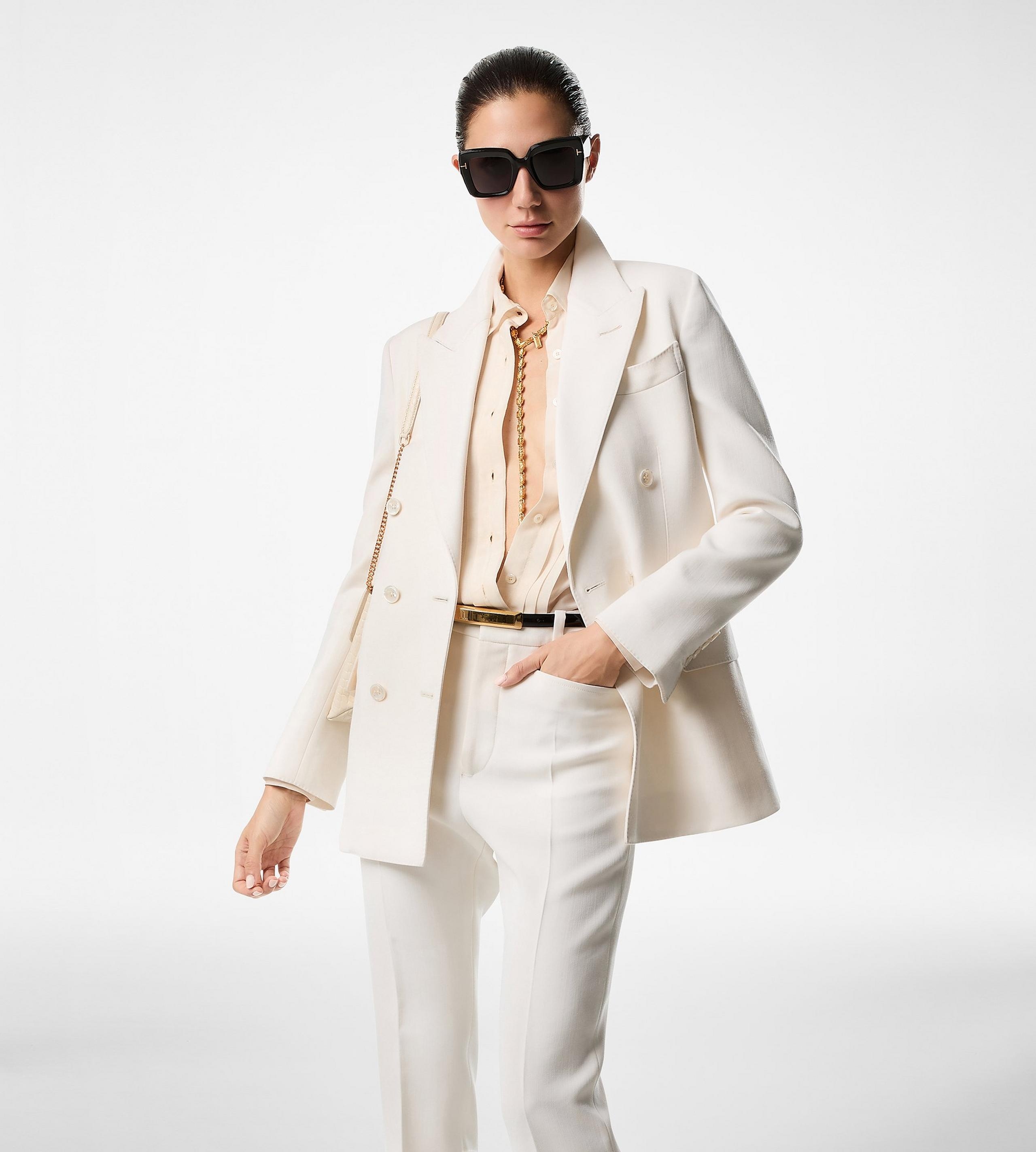 WOOL AND SILK BLEND TWILL "WALLIS" TAILORED PANTS - 2